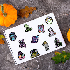 Robmoda neon Halloween laptop decals enhance devices with glow
