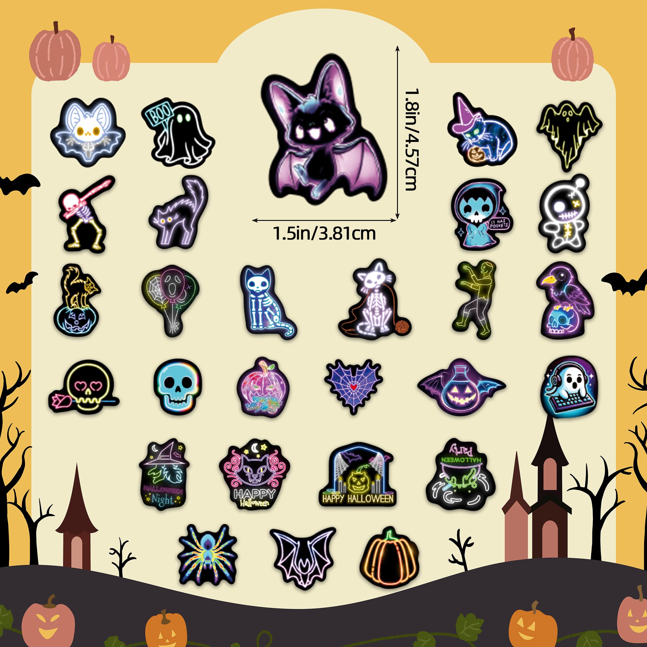 Robmoda neon Halloween classroom prizes stickers spark classroom fun