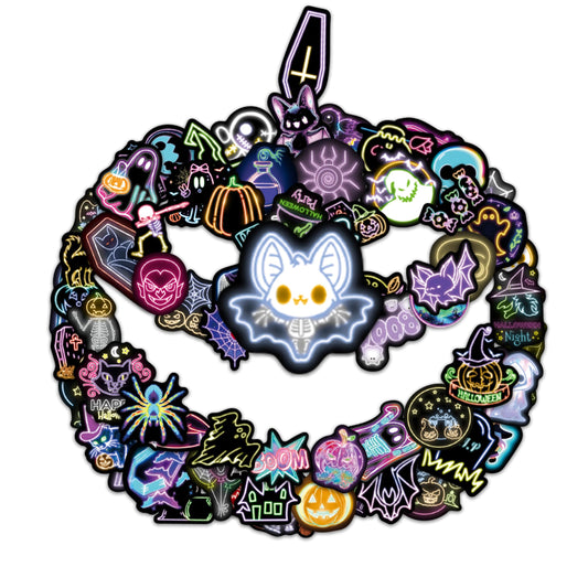 Robmoda neon Halloween ghosts stickers brighten notebooks with playful glow