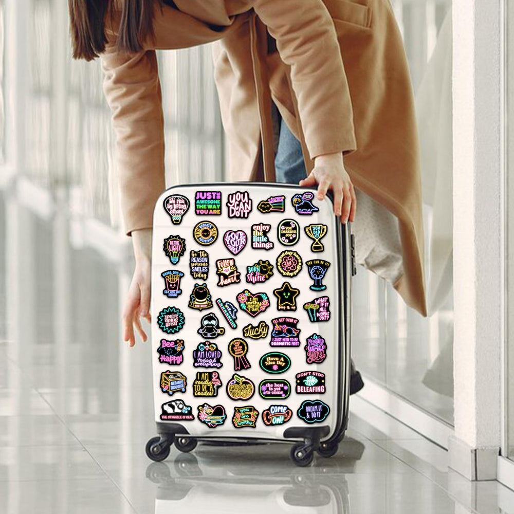 Robmoda neon quotes notebook and device stickers spark creativity at school or work.