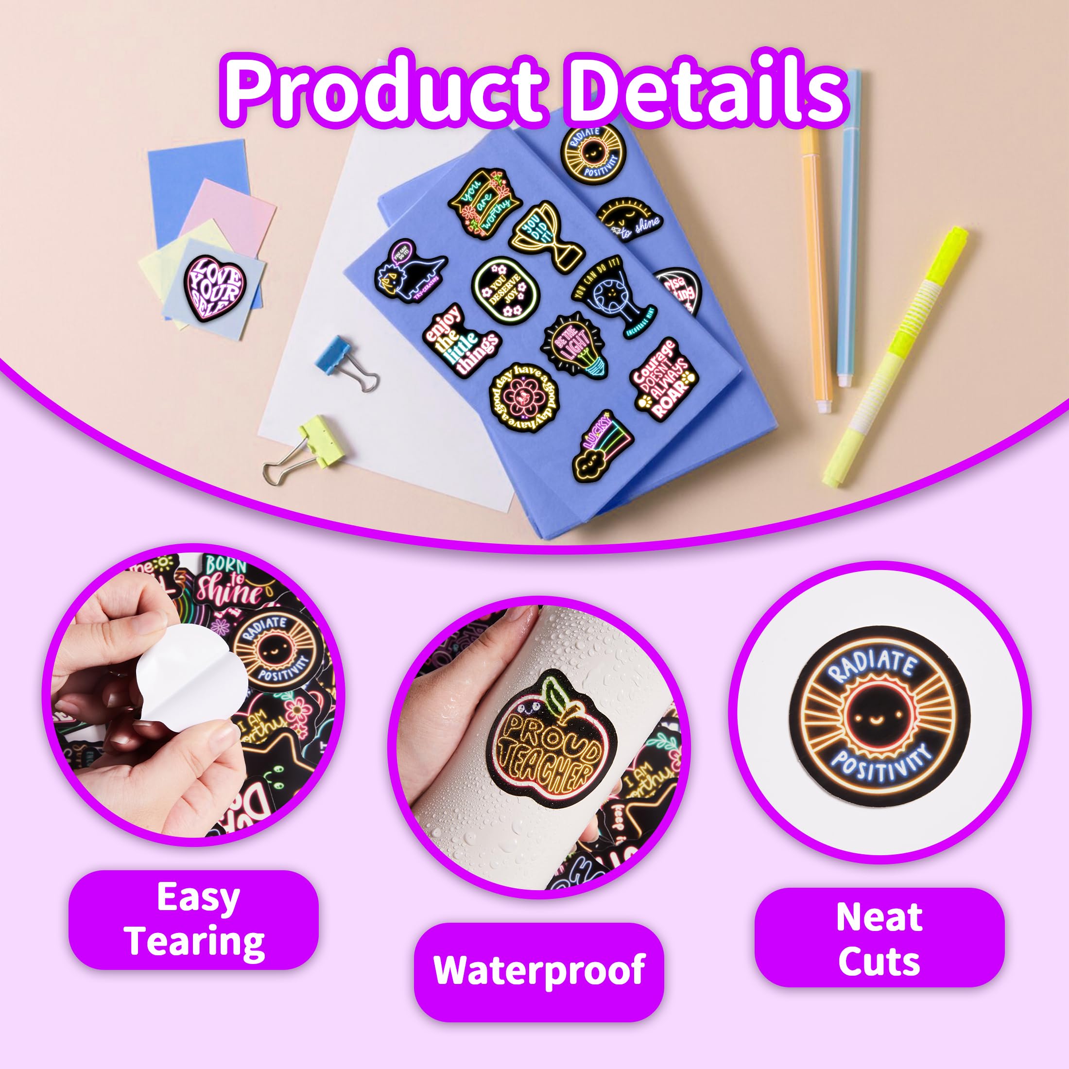 Robmoda self-adhesive vinyl stickers resist wear while remaining easy to remove.