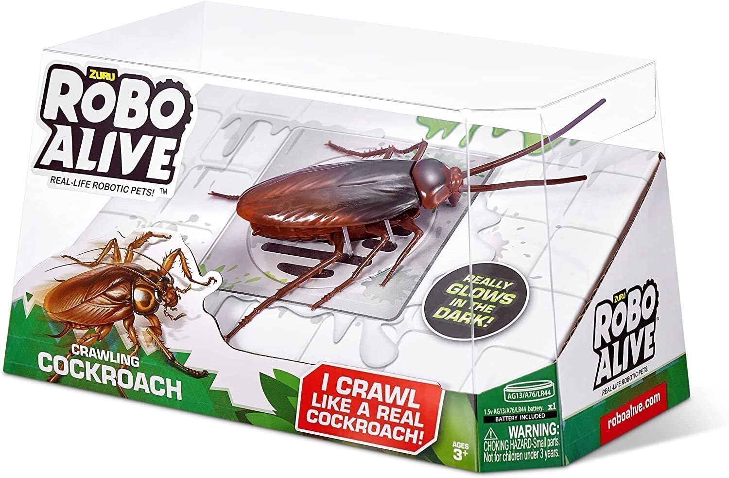 Robo Alive Crawling Cockroach Series 2 scrambling action on smooth floors.