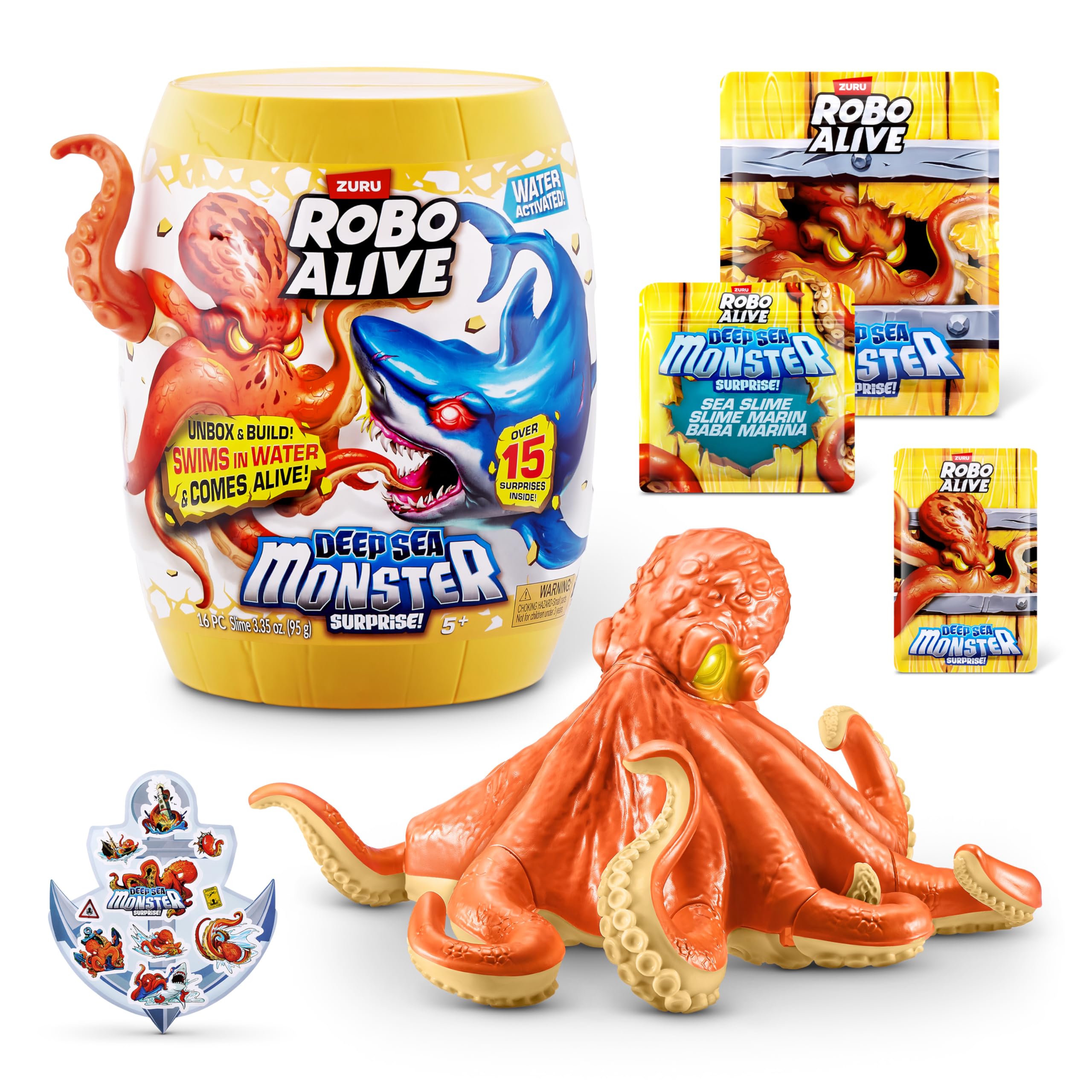 Robo Alive Deep Sea Monster Surprise unboxing barrel reveals surprises for underwater exploration