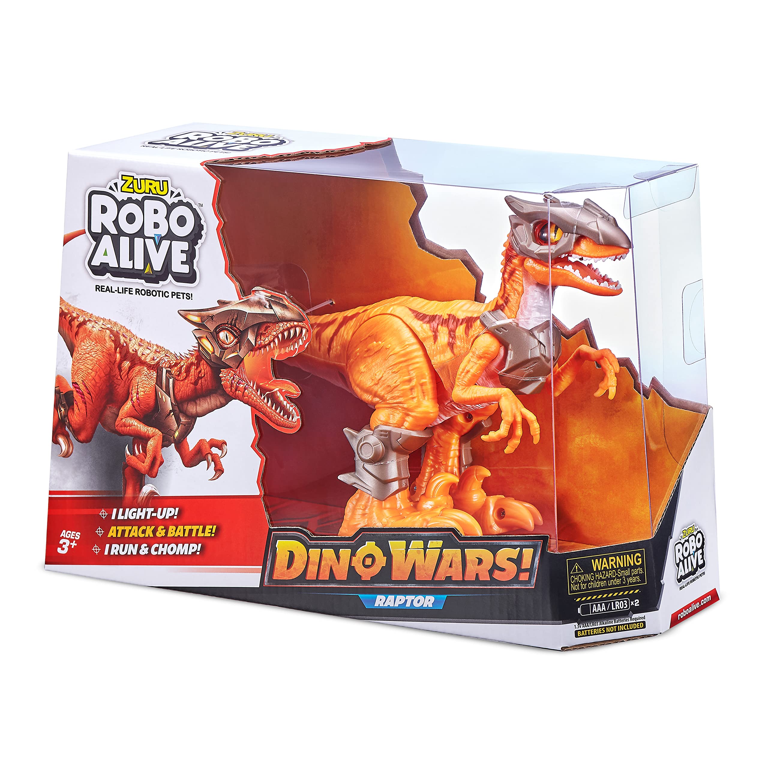 Robo Alive Dino Wars Raptor in action pose for imaginative battles.