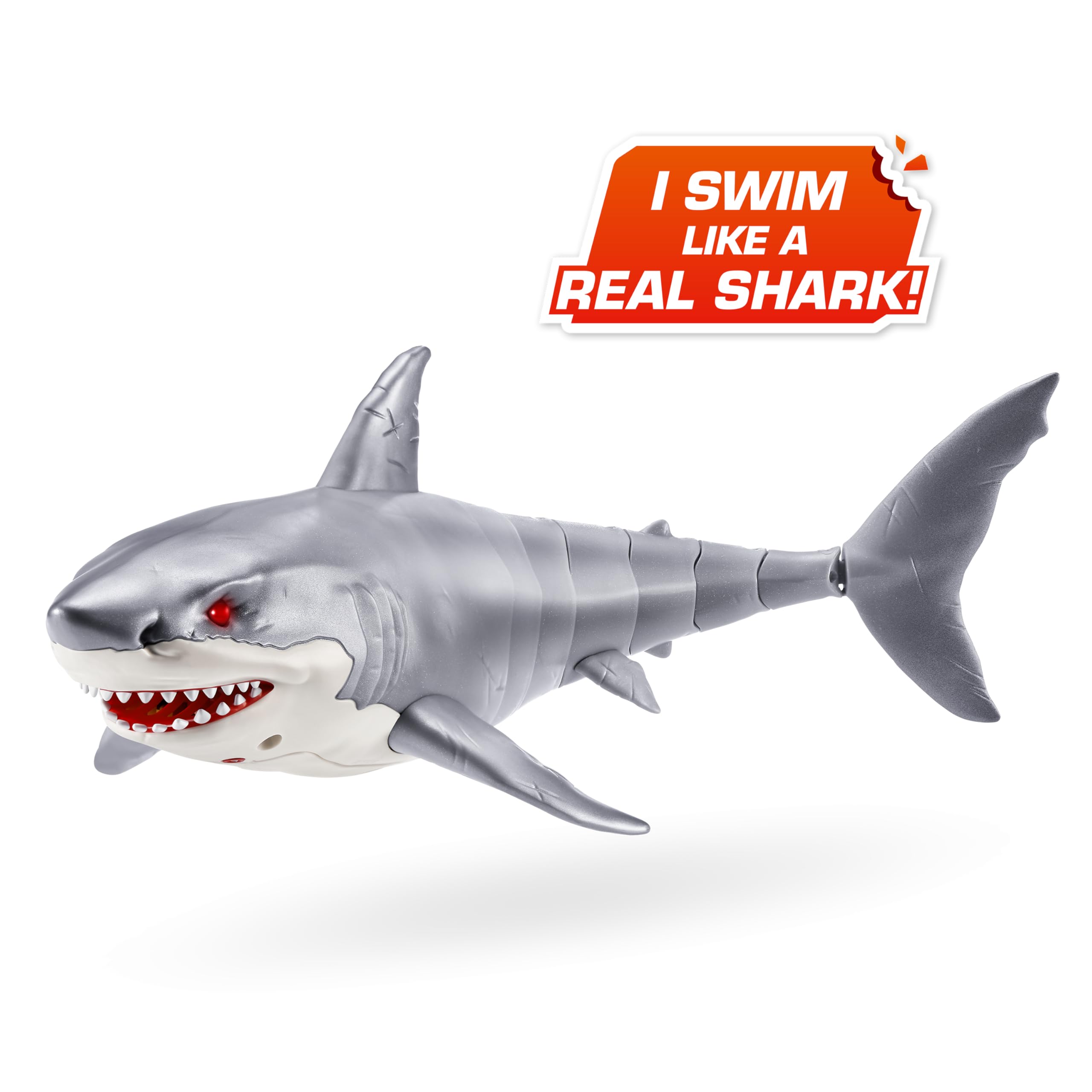 Robo Alive surprises friends as the shark glides through water