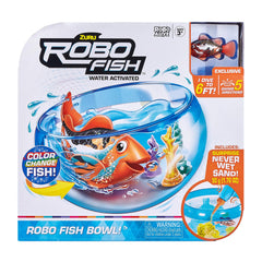 Robo Alive Robo Fish Playset in the bowl shows water-activated motion for interactive play.