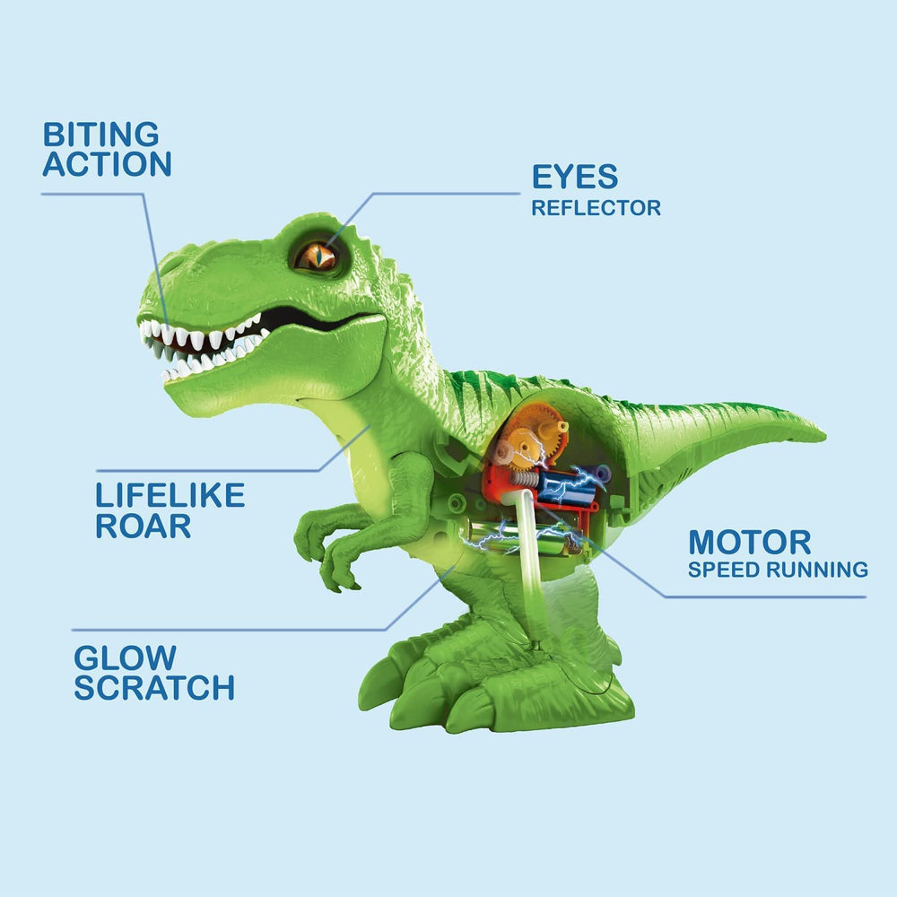 Robo Alive T-Rex glow-in-the-dark scar adds dramatic nighttime play.