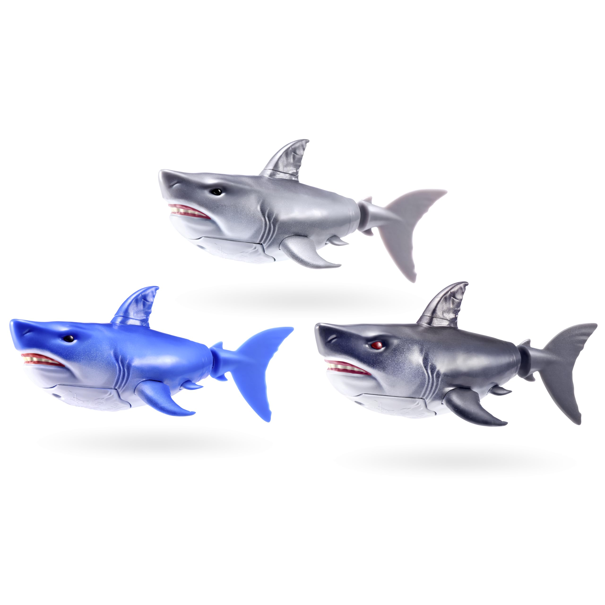 Two-pack Robo Alive sharks lightweight and battery-powered for easy setup