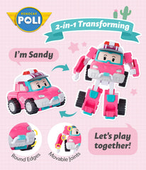 Robocar Poli Sandy in truck mode enables quick rescue play and active imagination