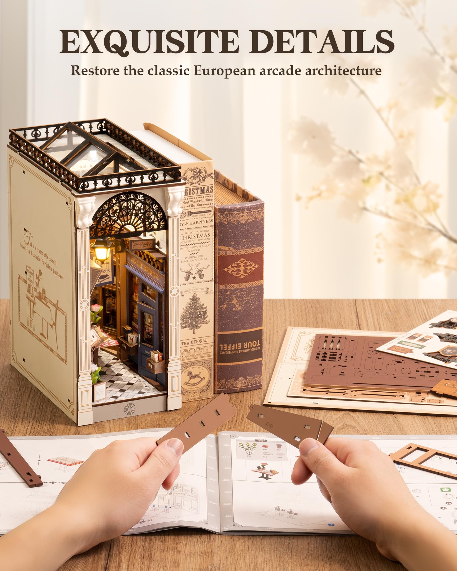 ROBOTIME book nook LED-light provides cozy illumination for display