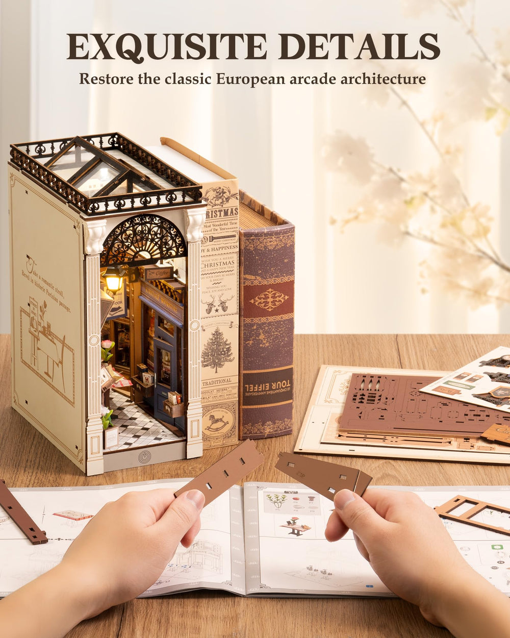 ROBOTIME book nook LED-light provides cozy illumination for display