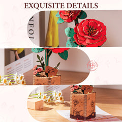 ROBOTIME DIY flower puzzle assembly requires no glue or tools