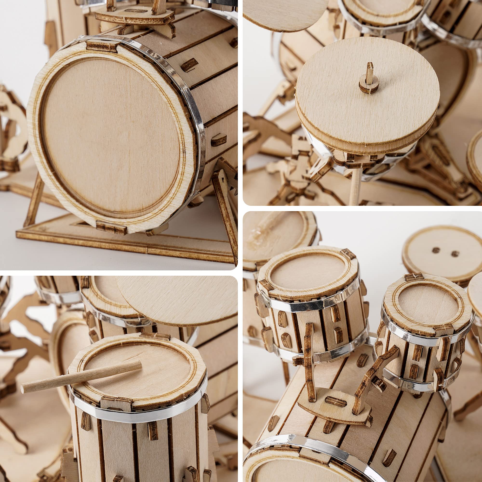 Robotime wooden drum kit kids puzzle ready to explore textures and shapes