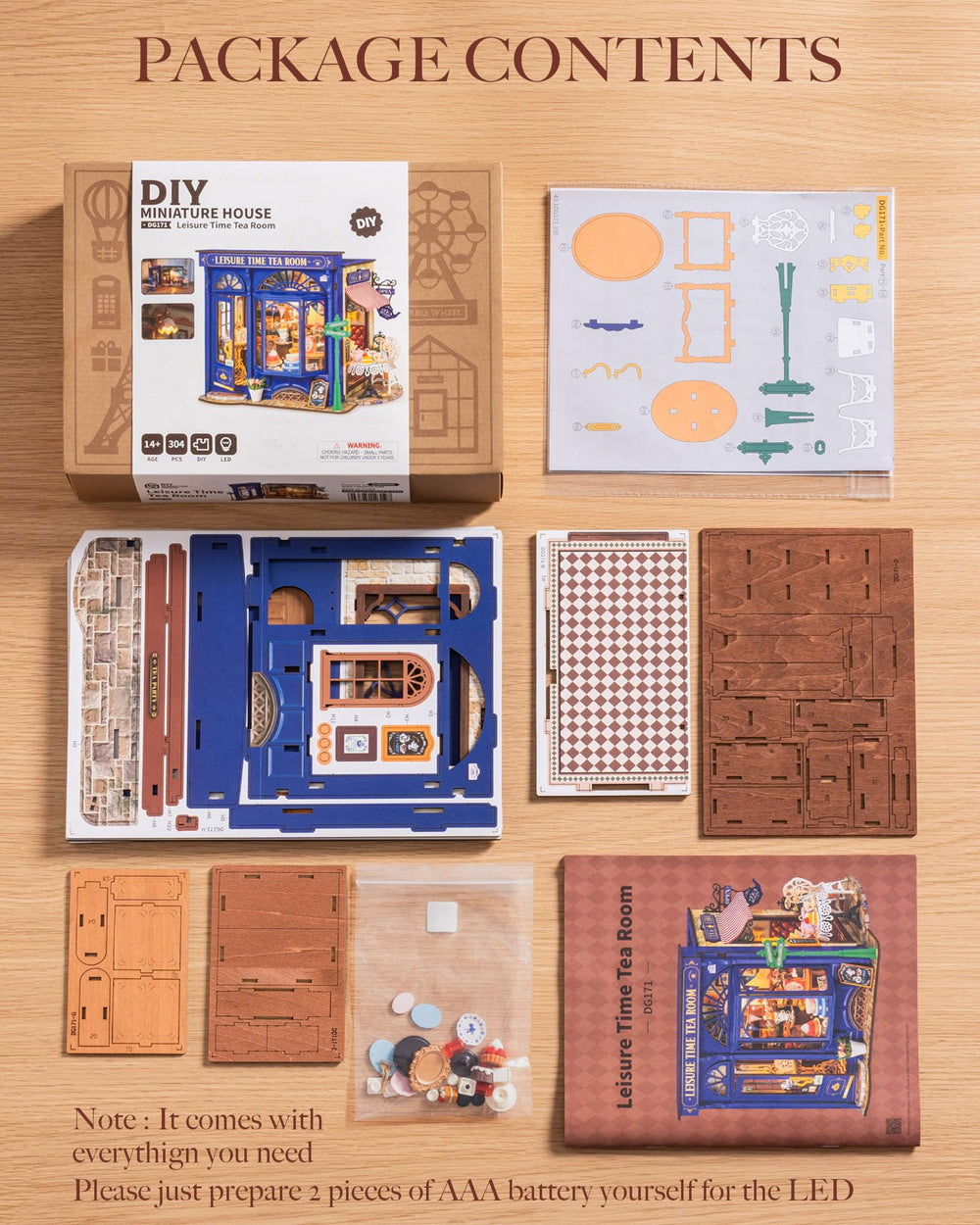 ROBOTIME Leisure Time Tea Room accessory pack provides finishing touches for realism