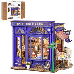 ROBOTIME Leisure Time Tea Room facade detail enhances elegant shelf display