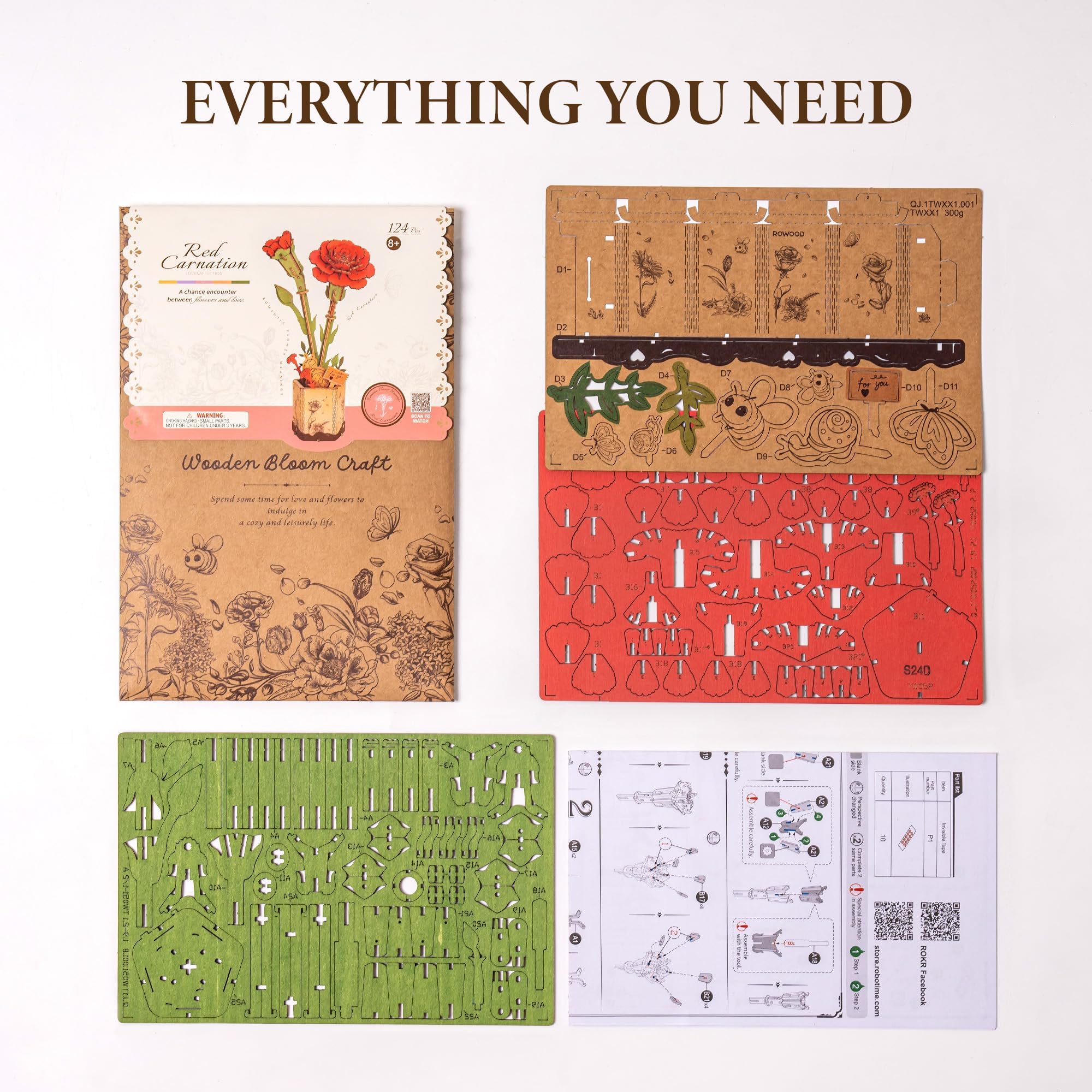 ROBOTIME blooms meaning: sunflower, camellia, pink rose express feelings