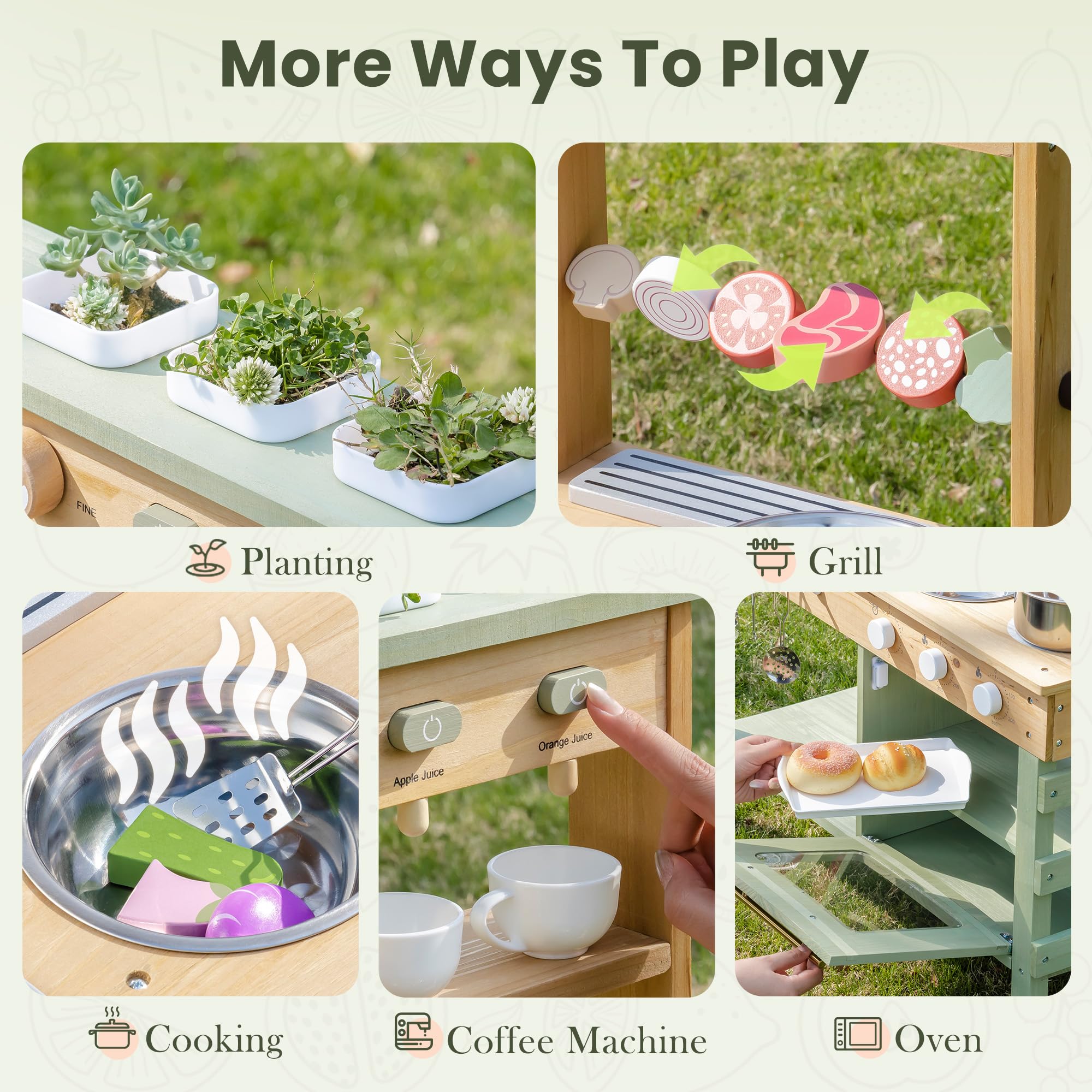 Robotime mud kitchen oven for baking mud pies outdoors