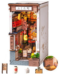 ROBOTIME Sakura Wine Alley exterior adds a vibrant focal point to your shelf.