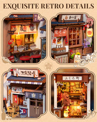 ROBOTIME Sakura Wine Alley interior highlights cozy details for a desk diorama.