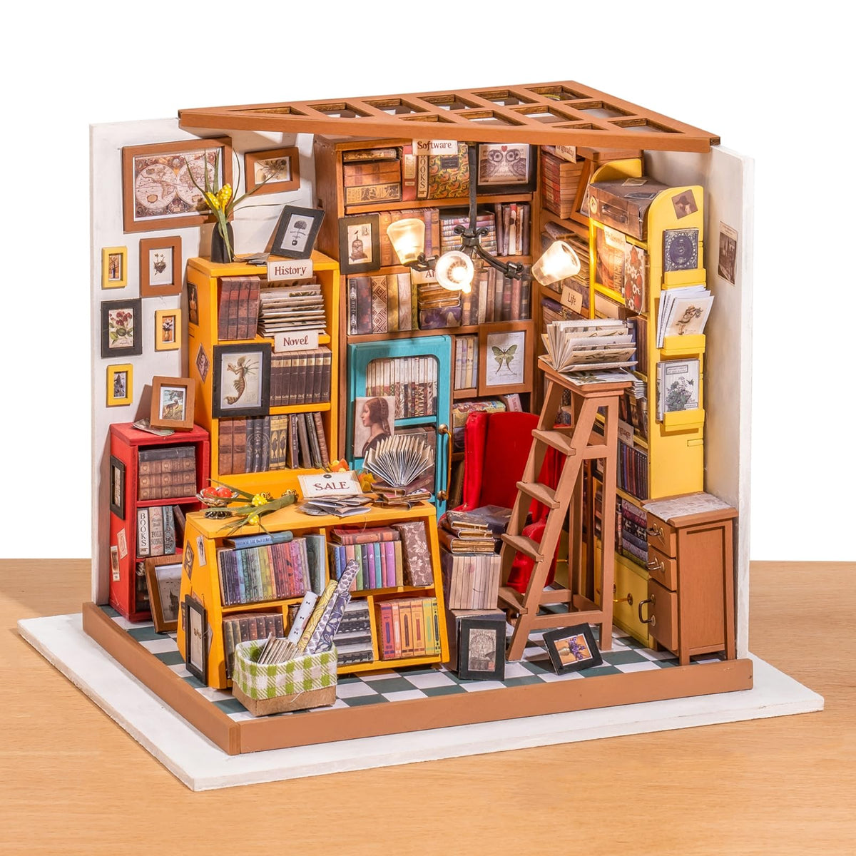 Robotime Sams Study DIY miniature house scene ideal for mindful crafting