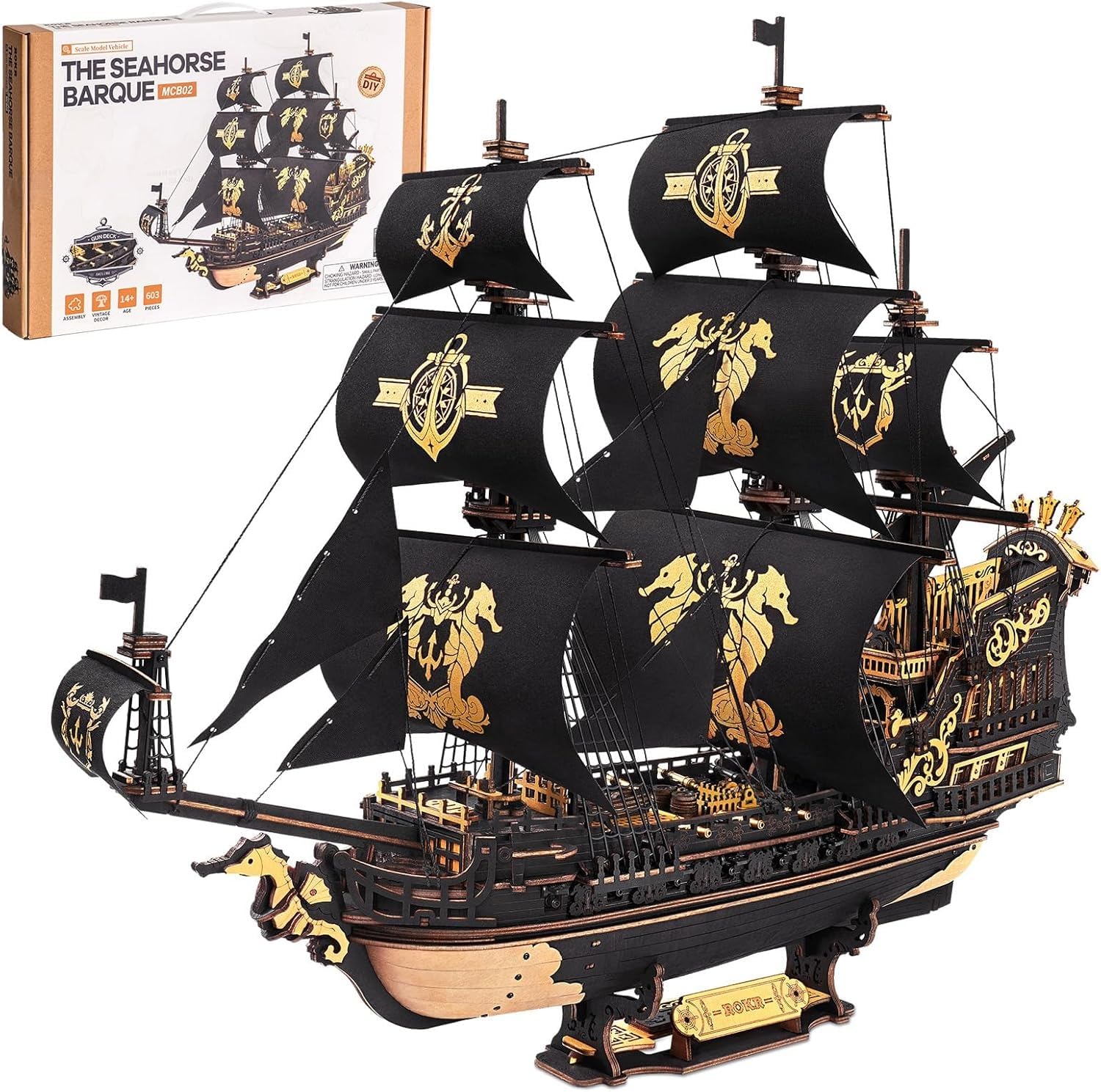 Robotime Seahorse puzzle-assembly scene, ideal for focused, hands-on relaxation.