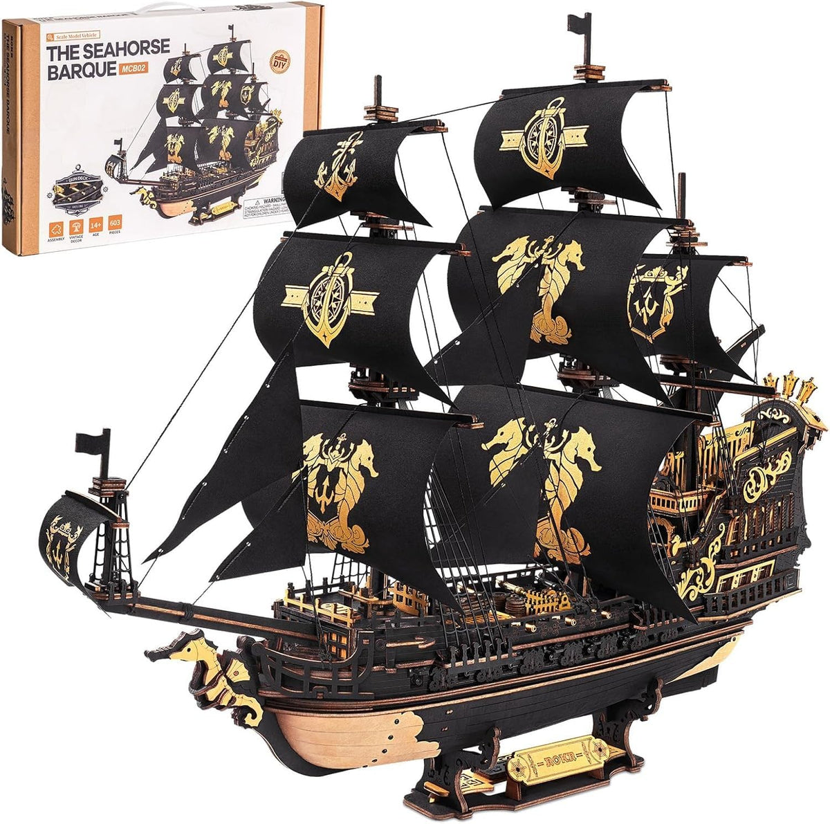 Robotime Seahorse puzzle-assembly scene, ideal for focused, hands-on relaxation.