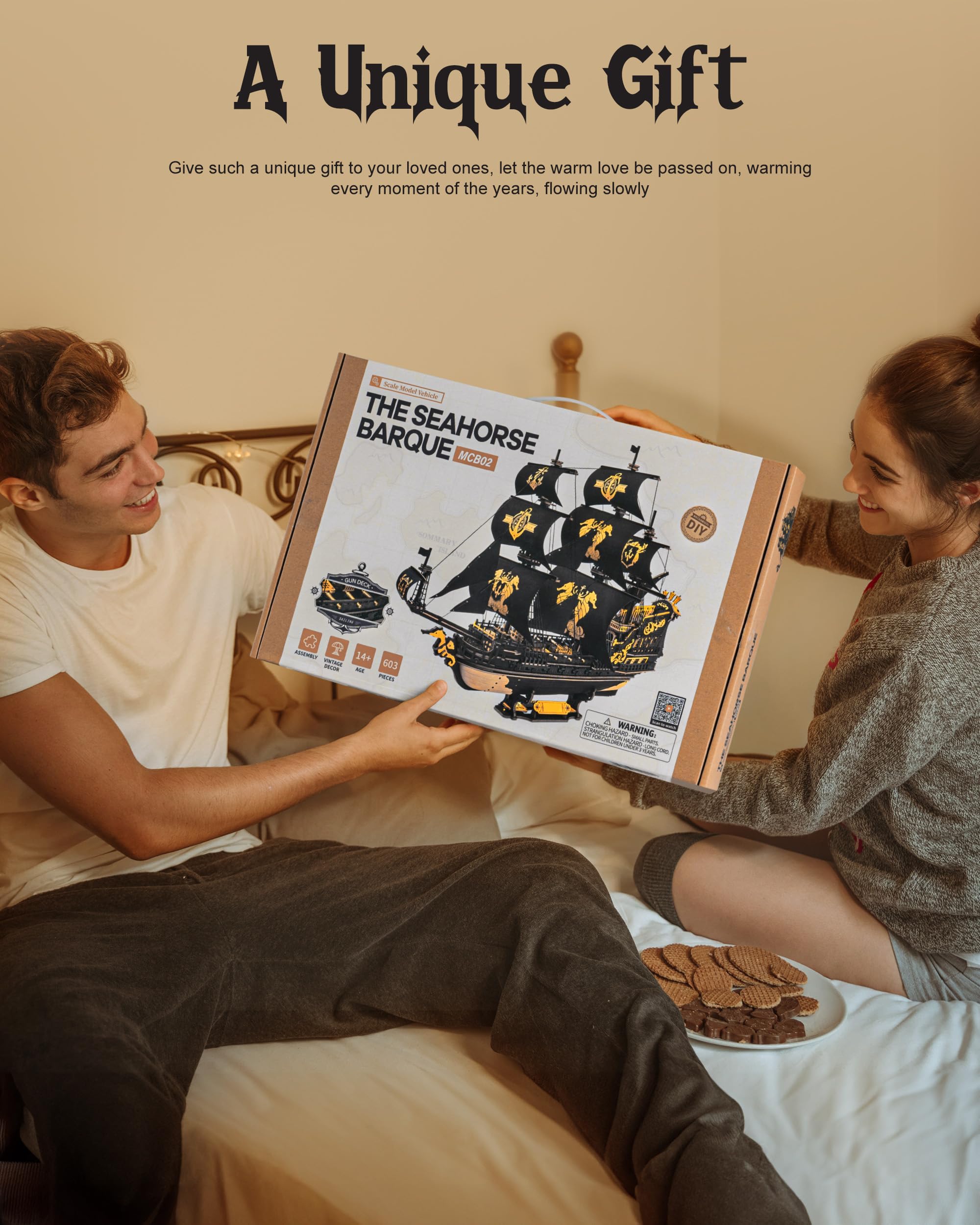 Robotime Seahorse puzzle-present-gift, a distinctive, engaging gift for puzzle lovers.