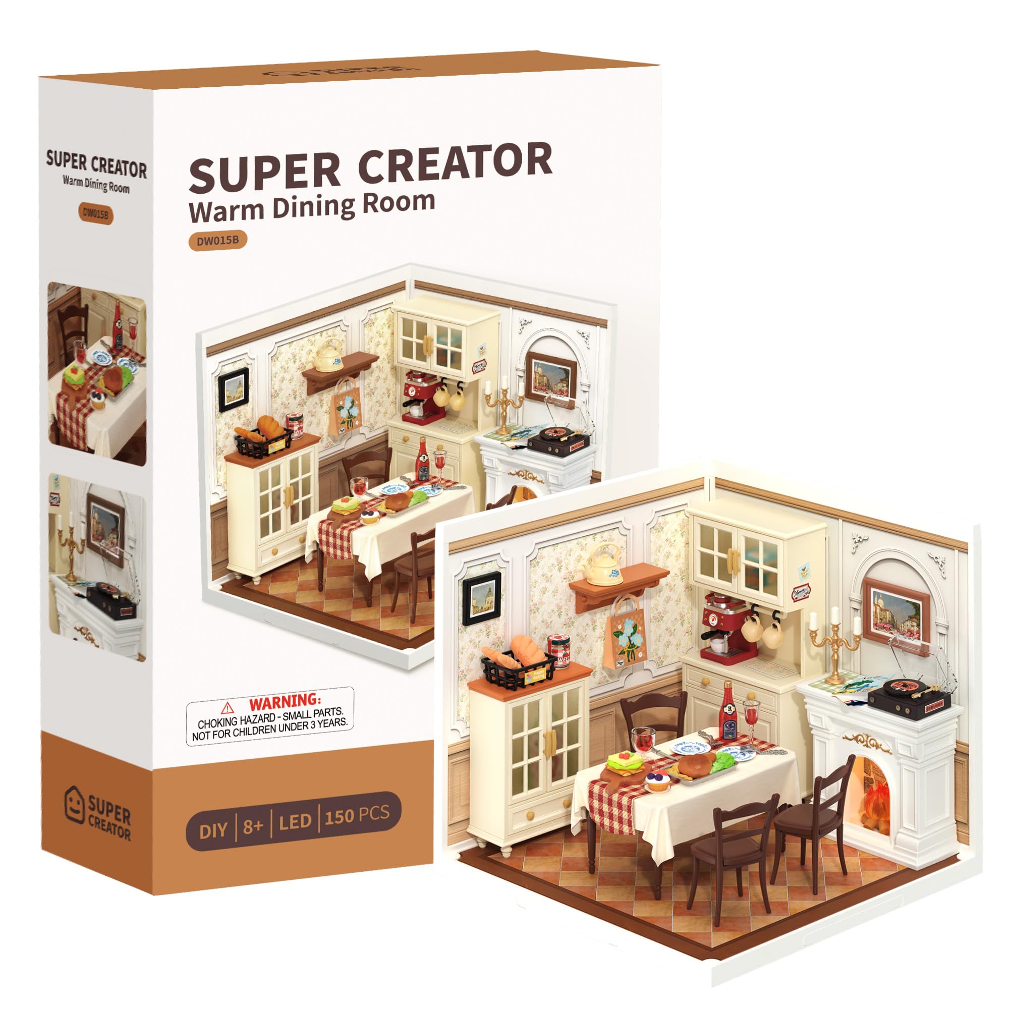 ROBOTIME Super Creator finished mini dining room ready for display