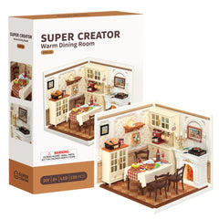 ROBOTIME Super Creator finished mini dining room ready for display