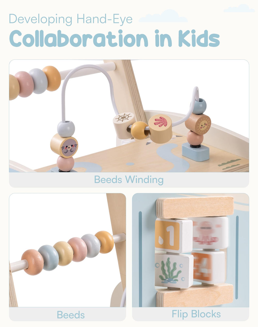 Robotime Vacation Bus Walker maze track promotes tracking skills and hand-eye coordination