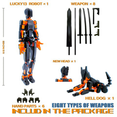 ROBTDUUMY T13 interchangeable hands and weapons for versatile setups.