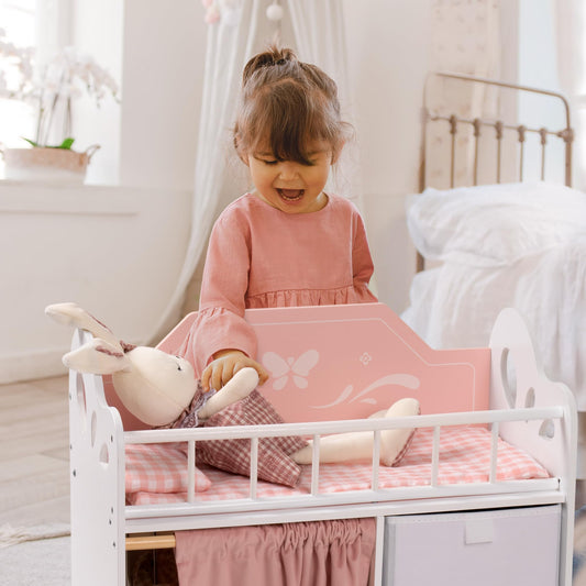 ROBUD doll bed with storage wardrobe and drawers keeps accessories tidy