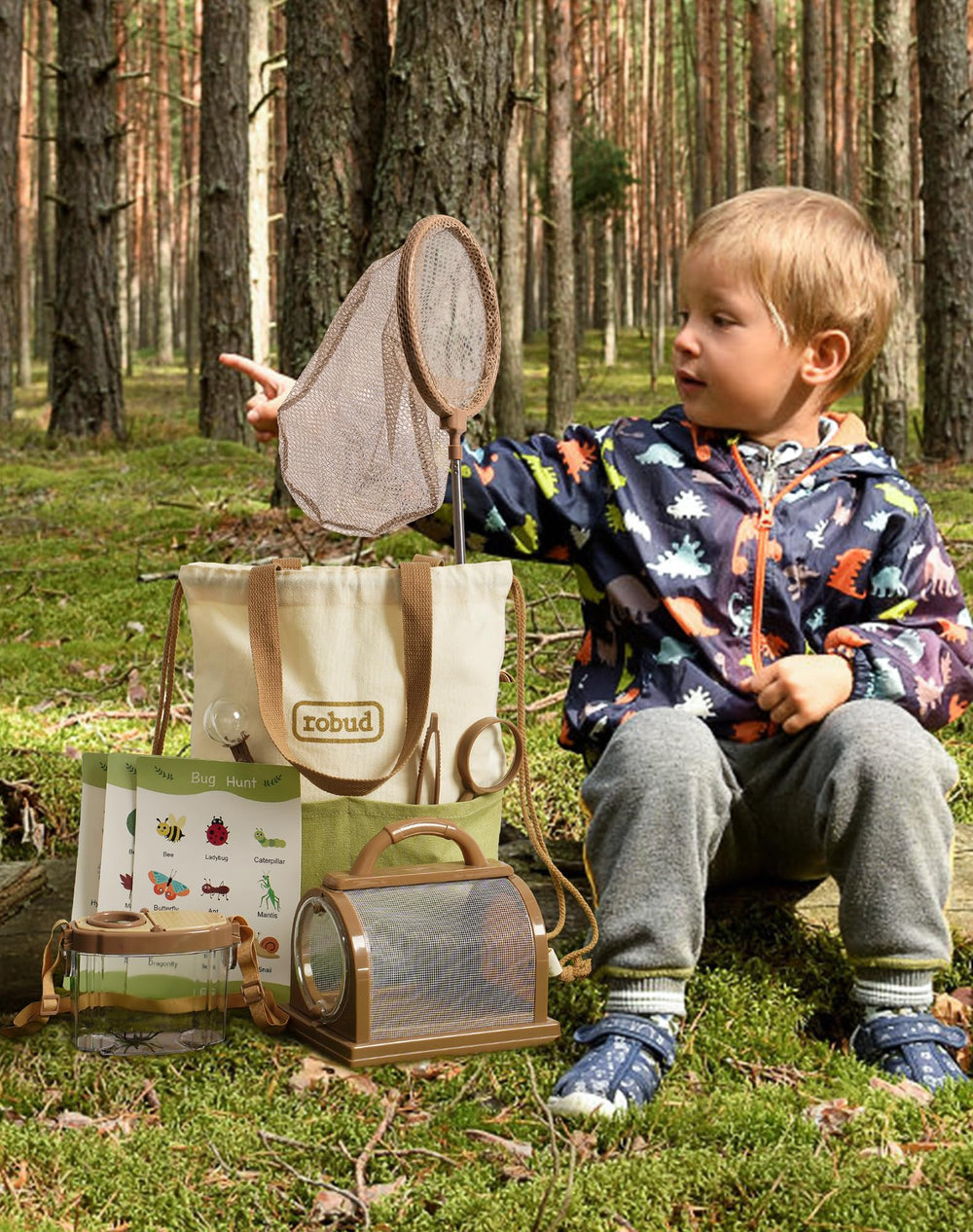 ROBUD extendable net in use for safe insect catching outdoors