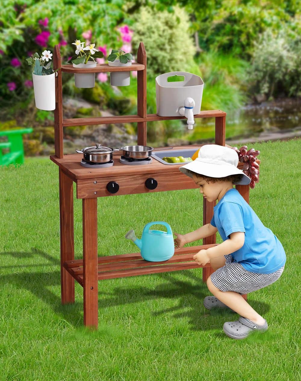 ROBUD Mud Kitchen as a thoughtful backyard gift for children aged three and up.