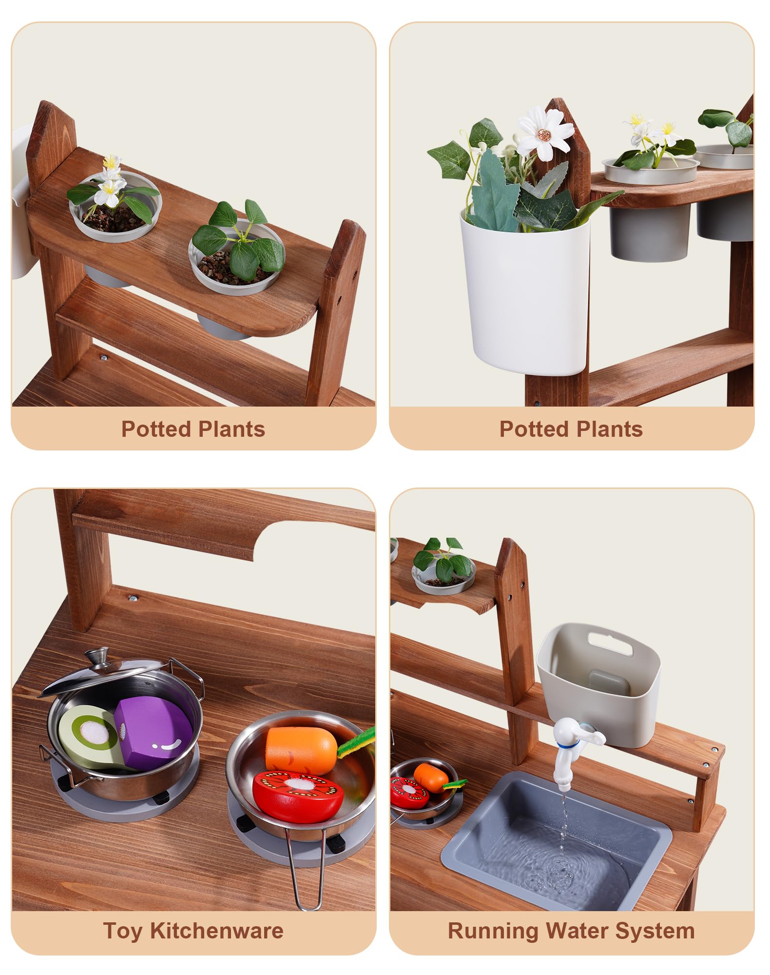 ROBUD Mud Kitchen inspires kids' imaginative play and storytelling in outdoor spaces.