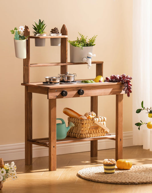 ROBUD Mud Kitchen outdoor setup for sunny backyard play and creative mud adventures.