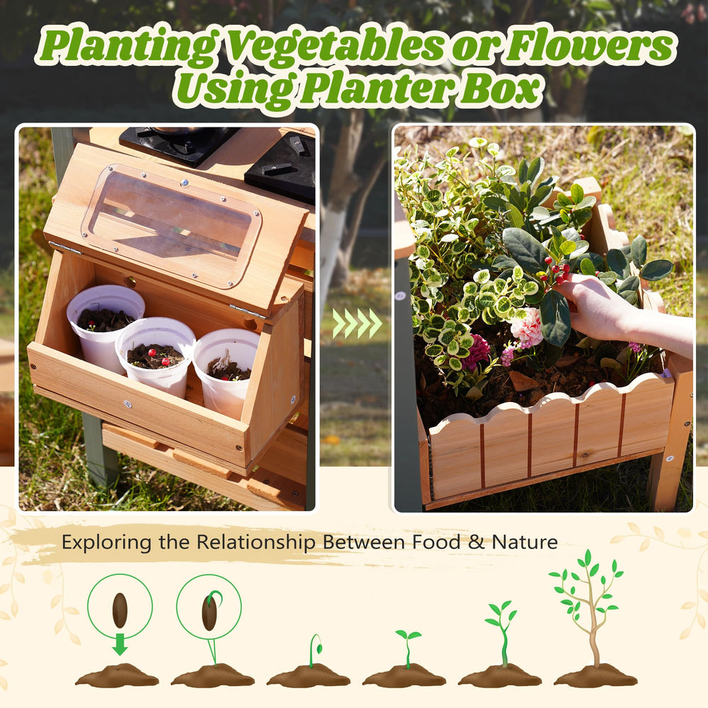 ROBUD mud kitchen real faucet enables realistic water interactions.