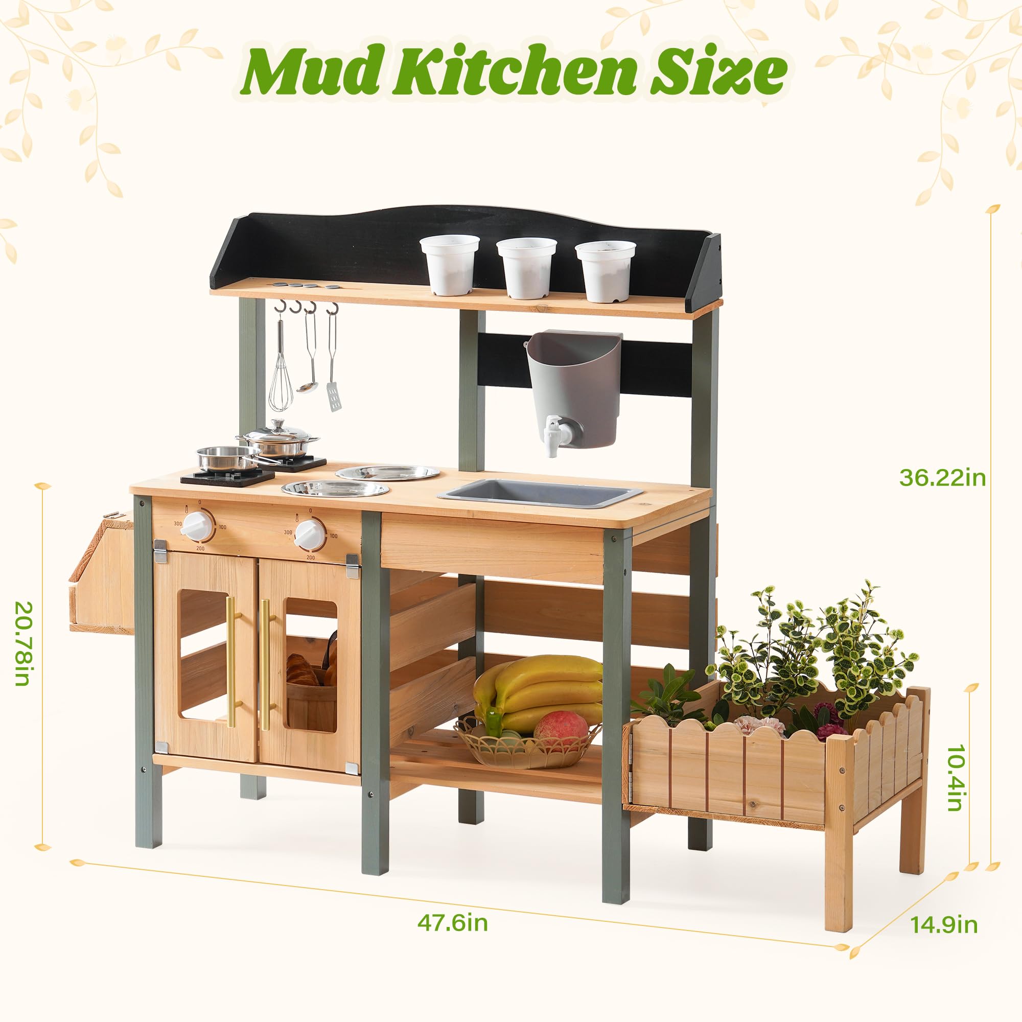 ROBUD kitchen accessories enhance imaginative role play and sorting activities.