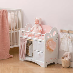 ROBUD wooden doll bed dimensions show generous space for dolls
