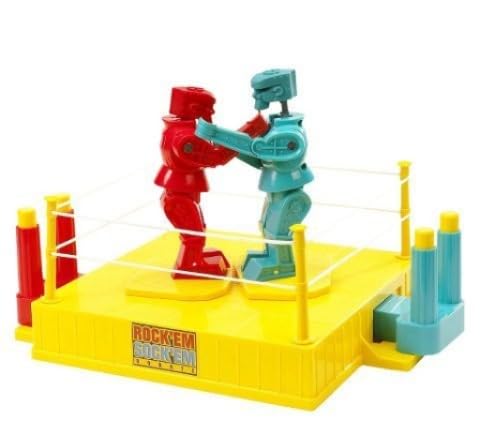 Rock em Sock Em New Robots Game: robots in action for engaging duels between two players.