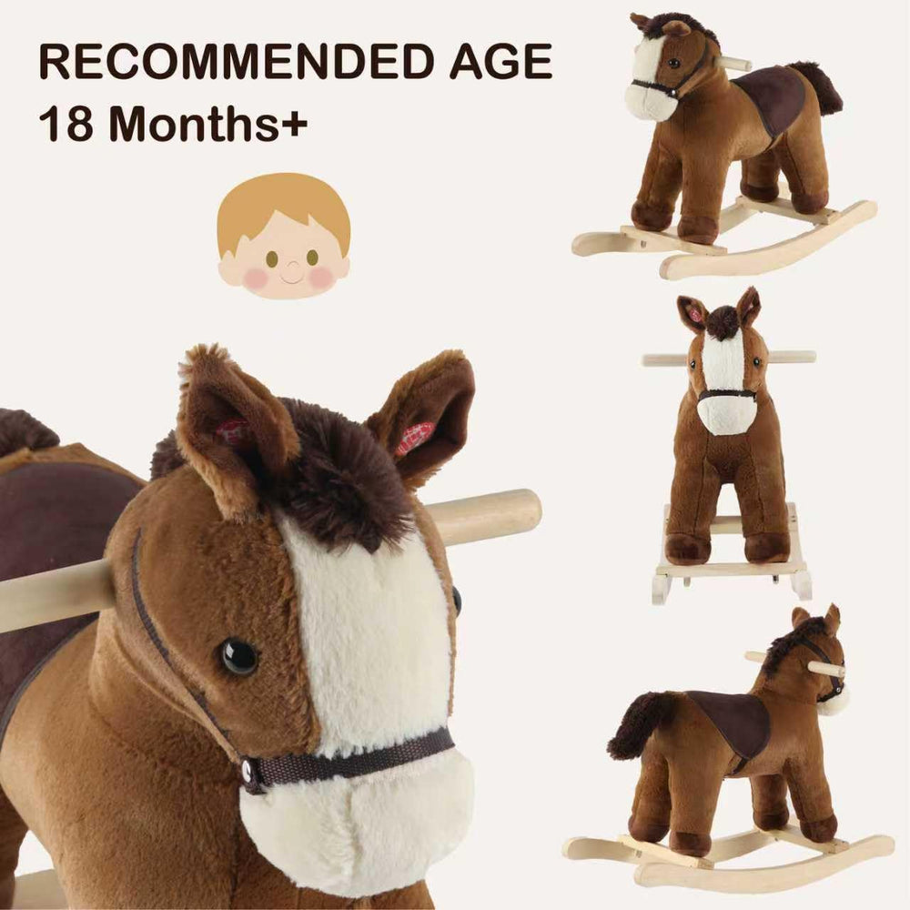 Rock My Baby rocking horse realistic sound feature enhances imaginative play.