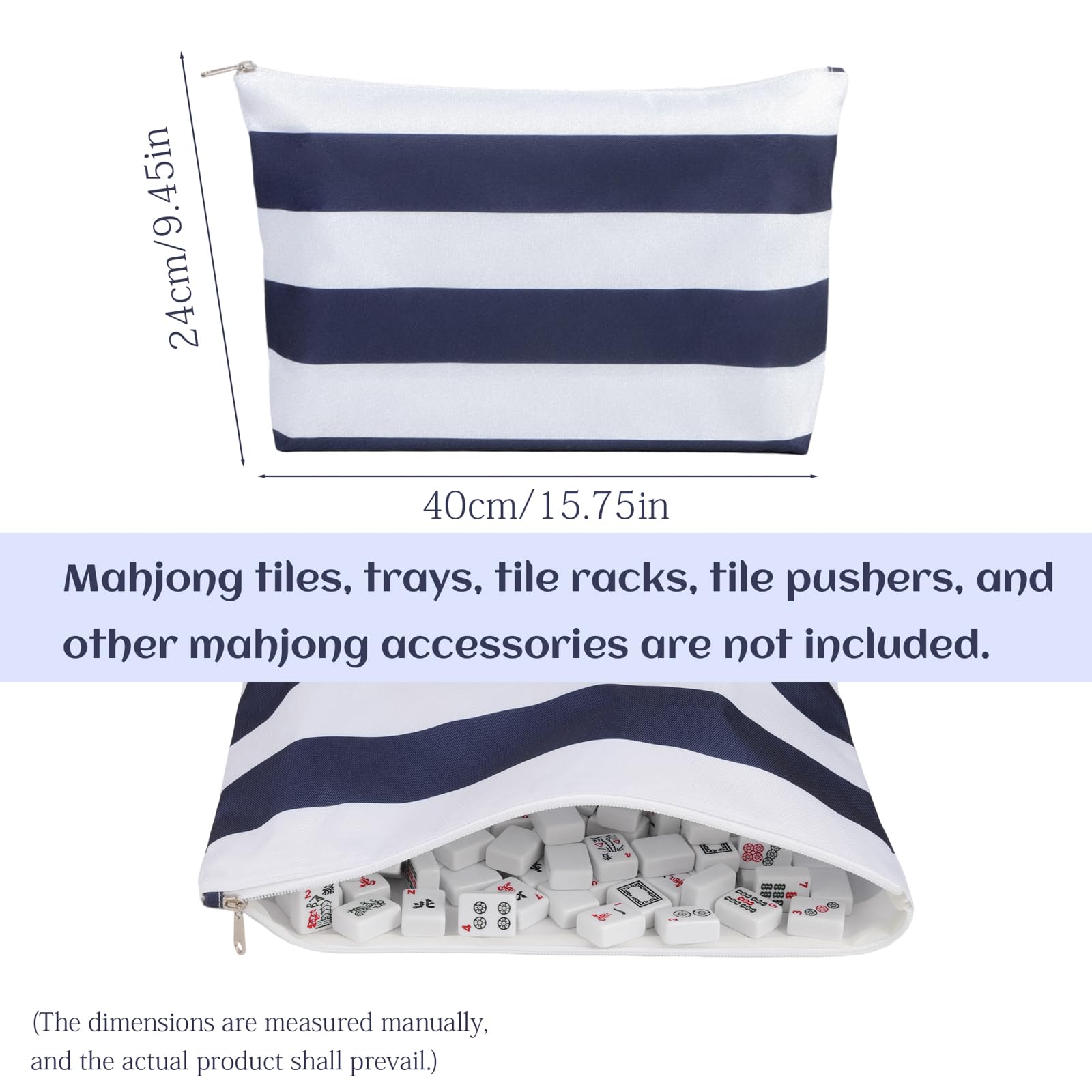 RockHugo mahjong tile bag with zipper for secure tile storage