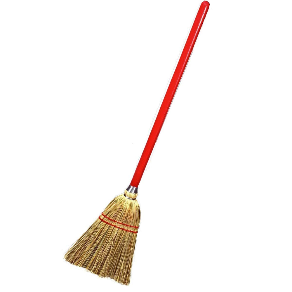 Rocky Mountain Goods small broom with wood handle for quick playroom cleanups.