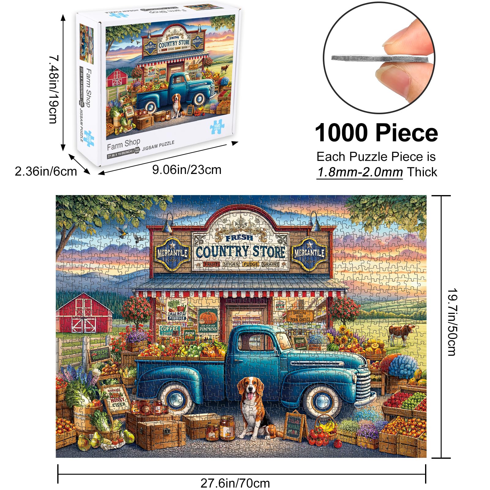 Rocorose 1000-piece finished puzzle reveals cozy country store