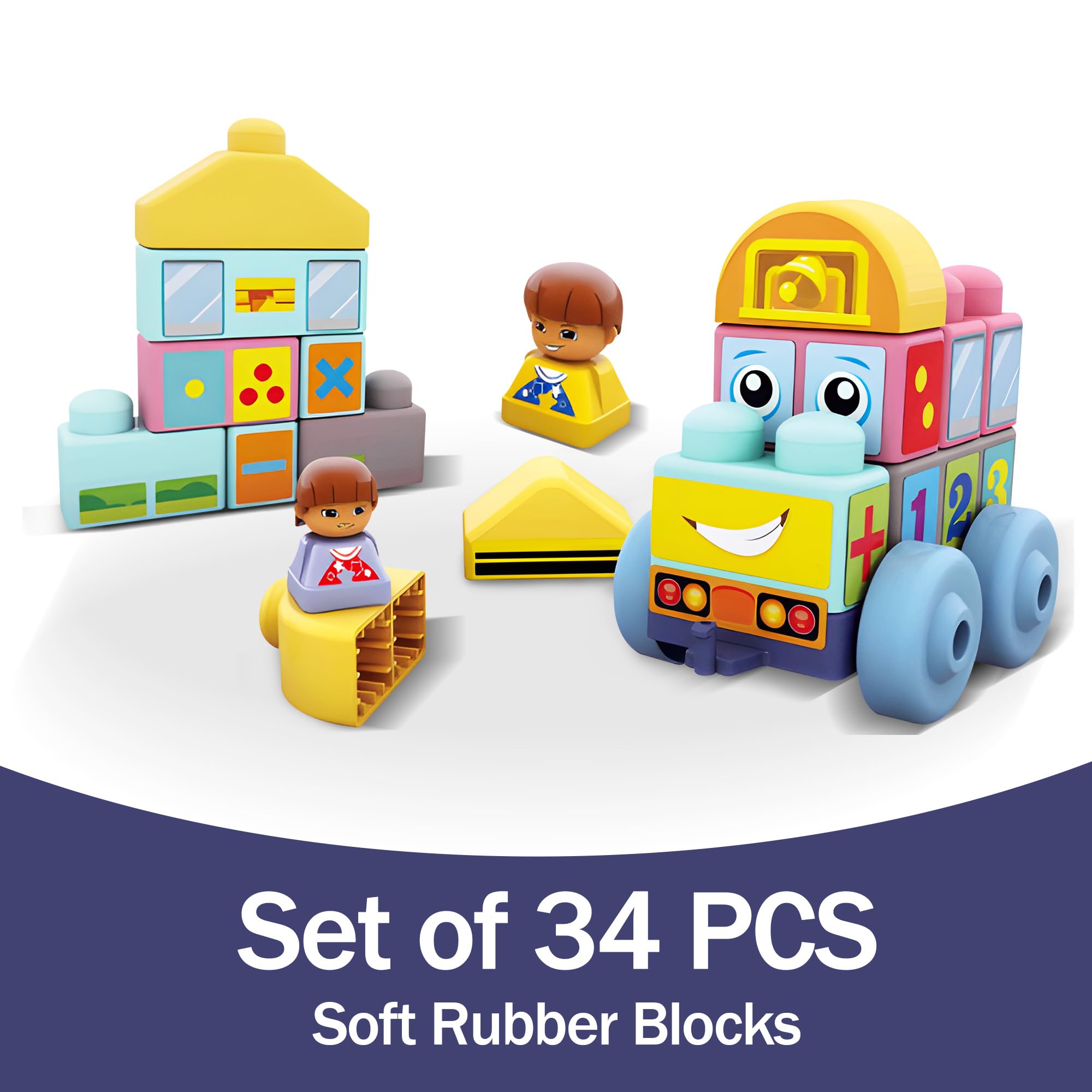 ROHSCE Baby Blocks grip-friendly design for easy stacking by tiny hands and safe teething play.