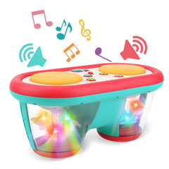 ROHSCE baby drum toy with light-up features boosts early auditory exploration.