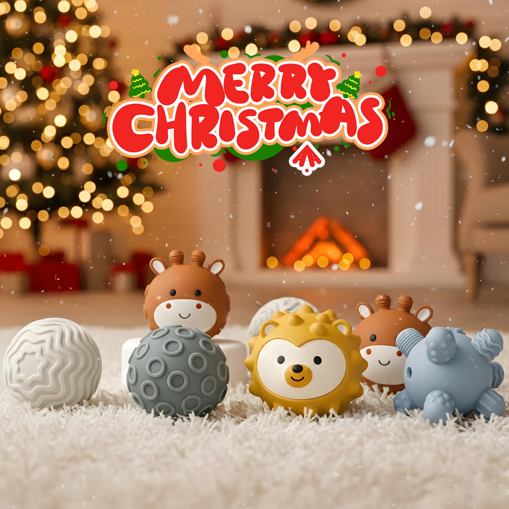 ROHSCE hedgehog textured ball encourages mouthing and sensory awareness.
