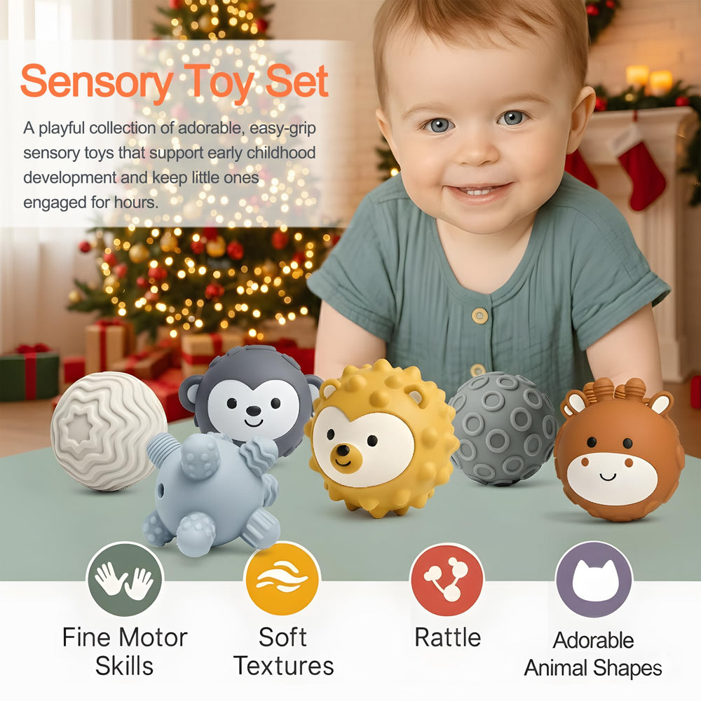 ROHSCE animal-face monkey ball promotes grasping and early play sessions.