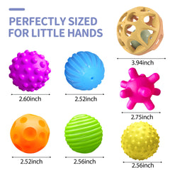 ROHSCE sensory balls support cause-and-effect learning through squeezable play.