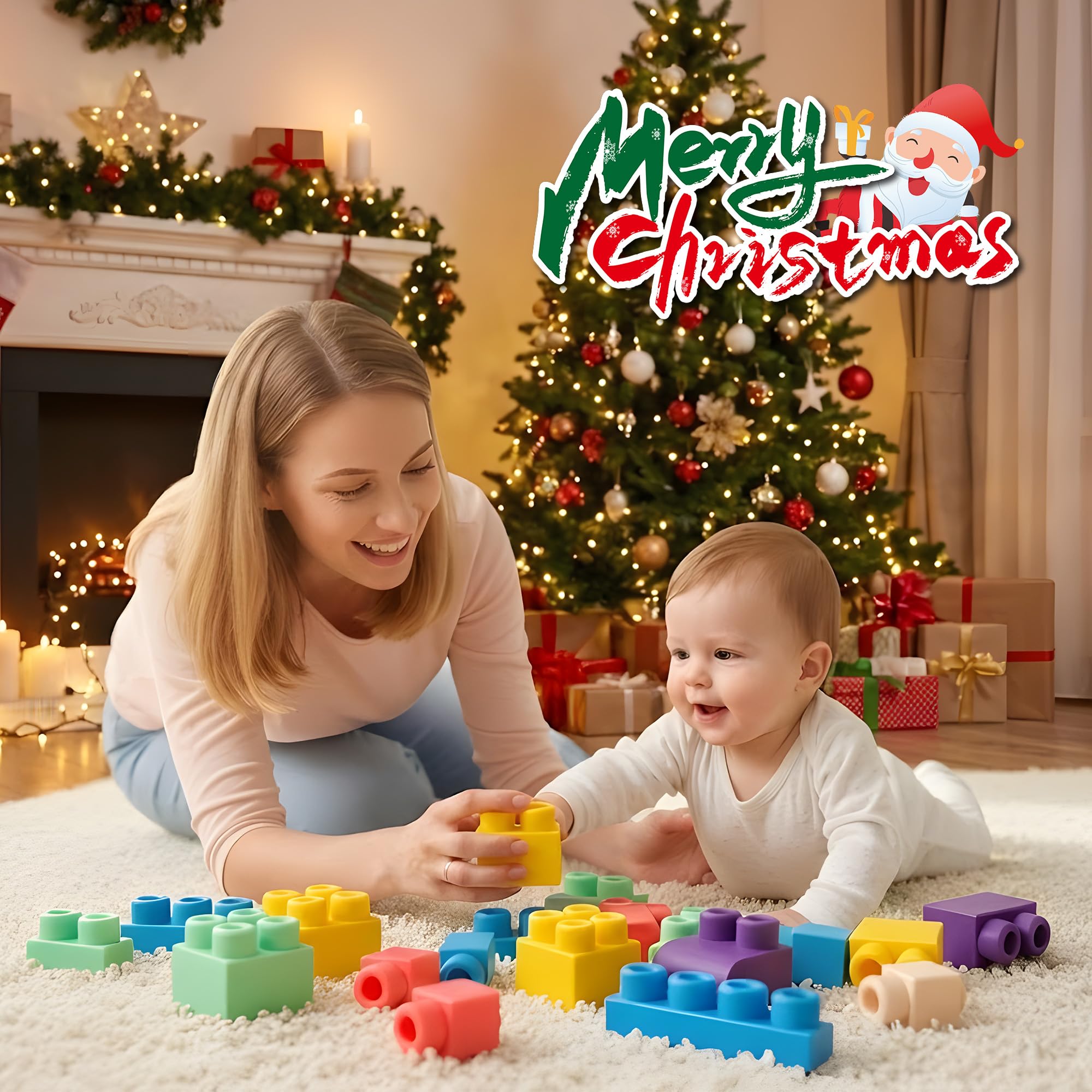 ROHSCE color blocks for babies forming vehicles and houses; boosts creativity.